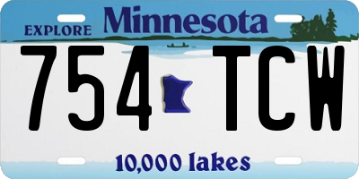 MN license plate 754TCW