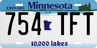 MN license plate 754TFT