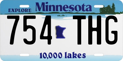 MN license plate 754THG