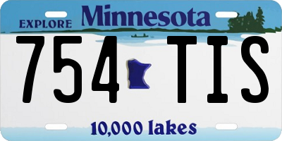 MN license plate 754TIS