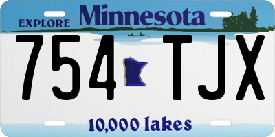 MN license plate 754TJX