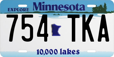 MN license plate 754TKA
