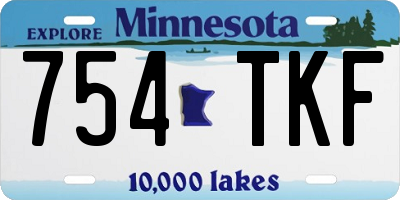 MN license plate 754TKF