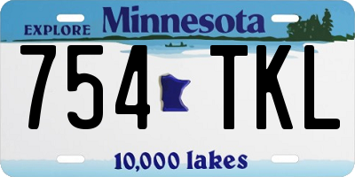MN license plate 754TKL