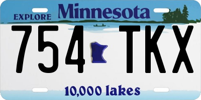 MN license plate 754TKX