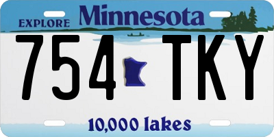 MN license plate 754TKY