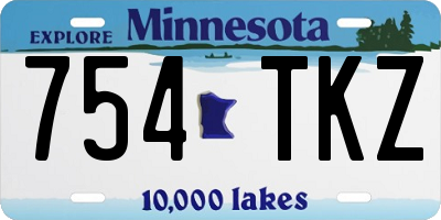 MN license plate 754TKZ