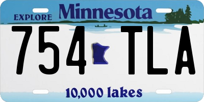 MN license plate 754TLA