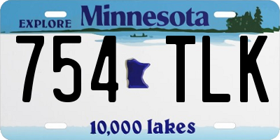 MN license plate 754TLK