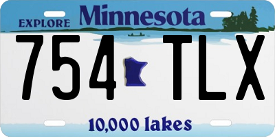 MN license plate 754TLX