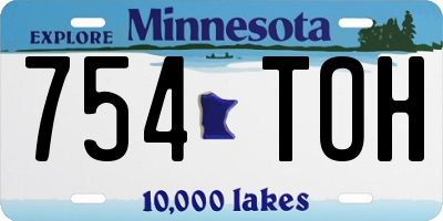 MN license plate 754TOH