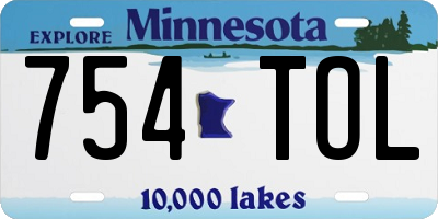 MN license plate 754TOL