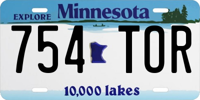 MN license plate 754TOR