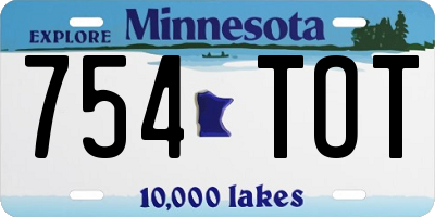 MN license plate 754TOT