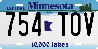 MN license plate 754TOV