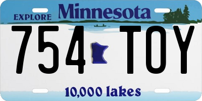 MN license plate 754TOY