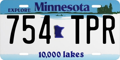 MN license plate 754TPR