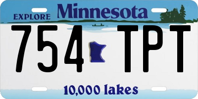 MN license plate 754TPT