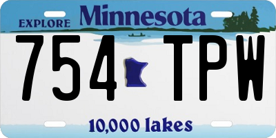 MN license plate 754TPW
