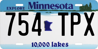 MN license plate 754TPX