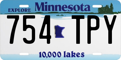MN license plate 754TPY