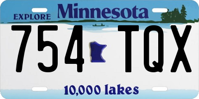 MN license plate 754TQX