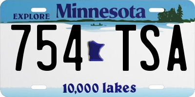 MN license plate 754TSA