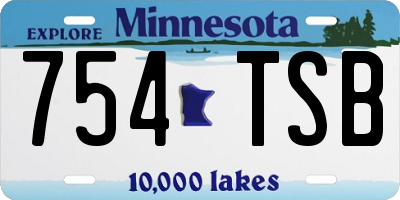 MN license plate 754TSB