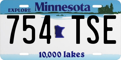 MN license plate 754TSE