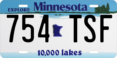 MN license plate 754TSF