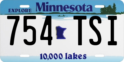 MN license plate 754TSI