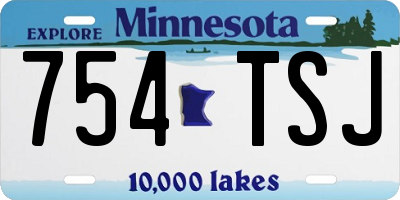 MN license plate 754TSJ