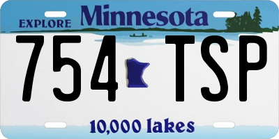 MN license plate 754TSP