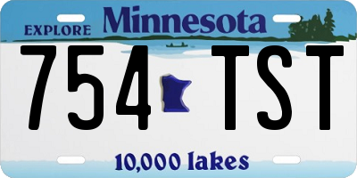 MN license plate 754TST