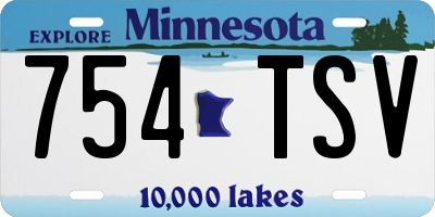 MN license plate 754TSV
