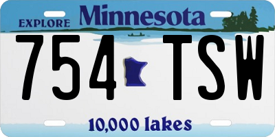 MN license plate 754TSW