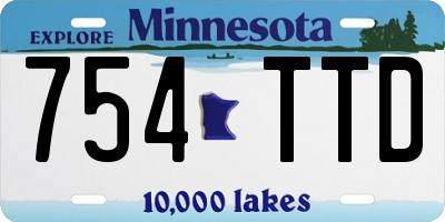 MN license plate 754TTD