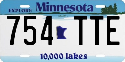 MN license plate 754TTE