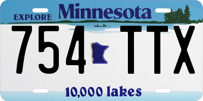 MN license plate 754TTX