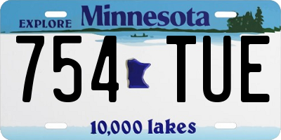 MN license plate 754TUE