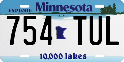 MN license plate 754TUL