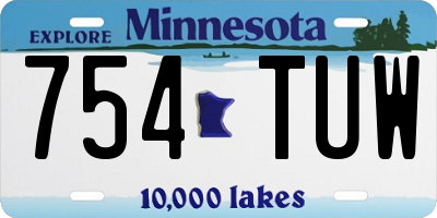 MN license plate 754TUW
