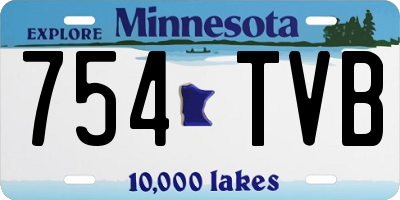 MN license plate 754TVB