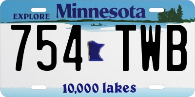 MN license plate 754TWB
