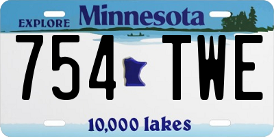 MN license plate 754TWE