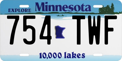 MN license plate 754TWF