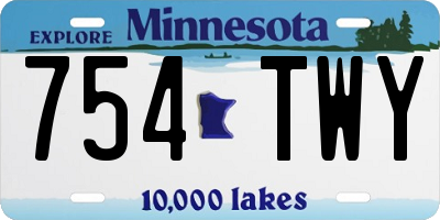 MN license plate 754TWY
