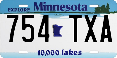 MN license plate 754TXA