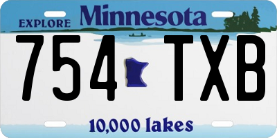 MN license plate 754TXB