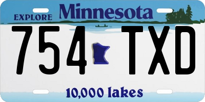 MN license plate 754TXD